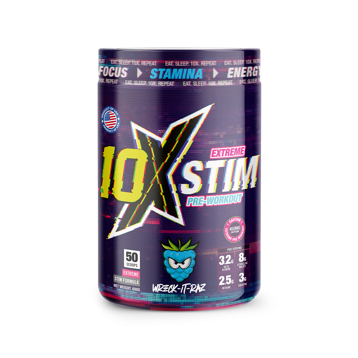 10X Athletic STIM 600g Wreck It Raz