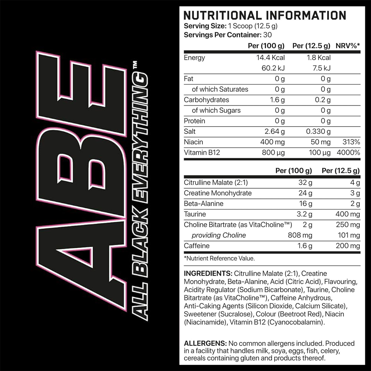Applied Nutrition ABE (All Black Everything) 375g Icy Blue Raz