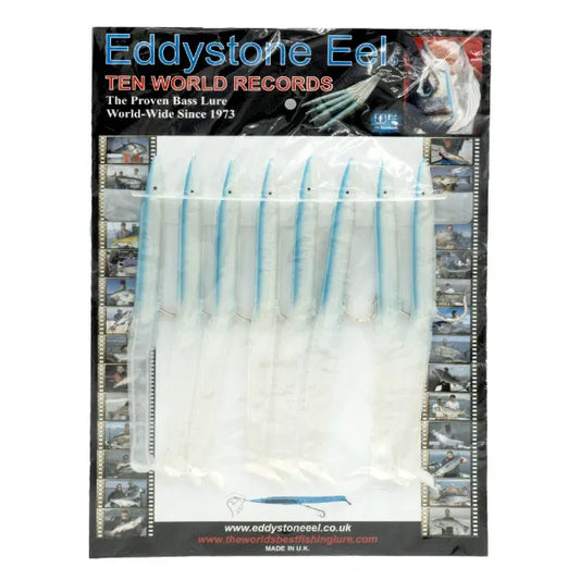 EDDYSTONE 190mm EELS PEARL/BLUE BACK (1 CARD)