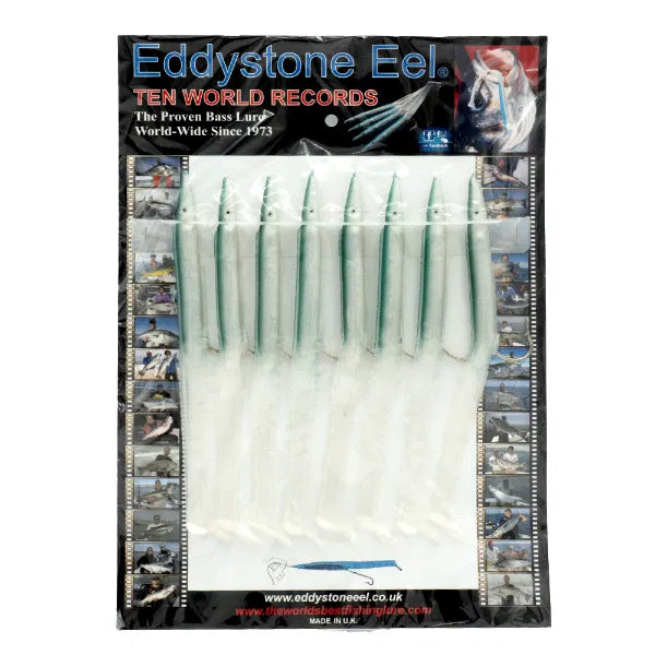 EDDYSTONE 190mm EELS PEARL/GREEN BACK (1 CARD)