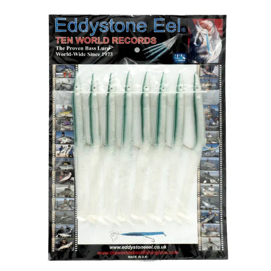 EDDYSTONE 190mm EELS PEARL/GREEN BACK (1 CARD)