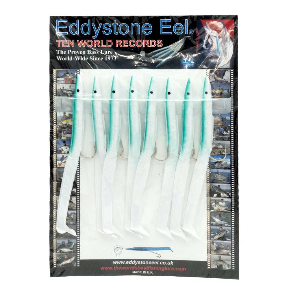 EDDYSTONE 190mm EELS WHITE/GREEN BACK (1 CARD)