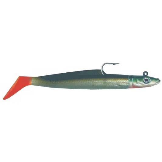 EDDYJELLY JIG EEL SILVER/GREEN FIRE TAIL (1 PER PACKET)